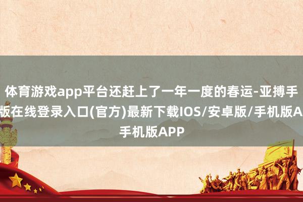 体育游戏app平台还赶上了一年一度的春运-亚搏手机版在线登录入口(官方)最新下载IOS/安卓版/手机版APP